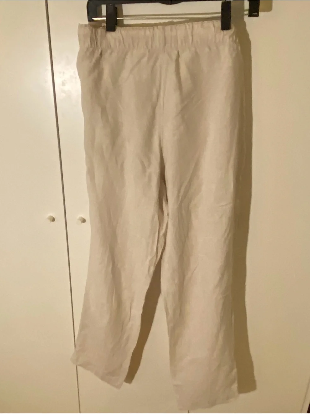 H&M Women’s Drawstring Linen Pants - Beige Size Large